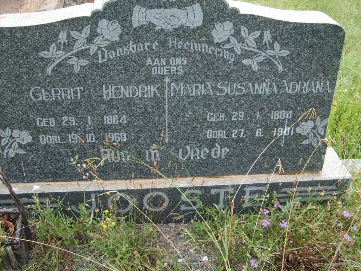 JOOSTE Gerrit Hendrik 1884-1960 &amp; Maria Susanna Adriana 1884-1981