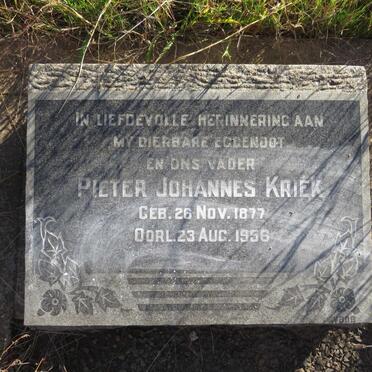 KRIEK Pieter Johannes 1877-1956