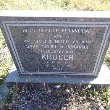 KRUGER Sara Isabella Johanna nee STRYDOM 1917-1989
