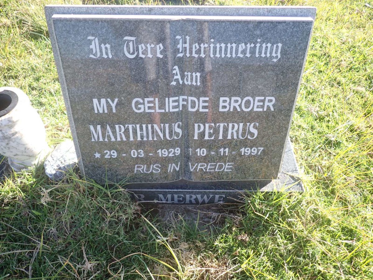 MERWE Marthinus Petrus, van der 1929-1997
