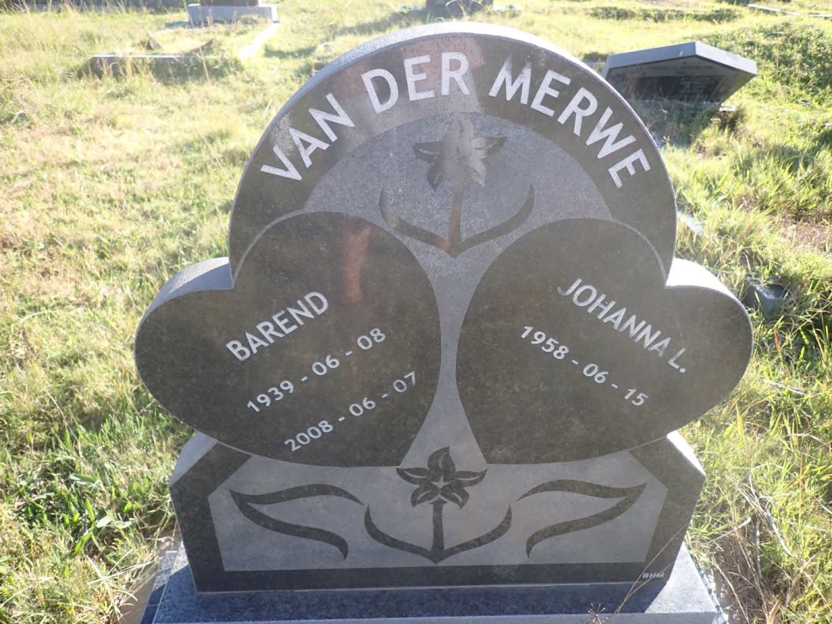 MERWE Barend, van der 1939-2008 & Johanna L. 1958-