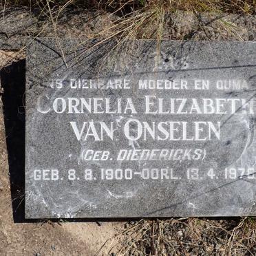 ONSELEN Cornelia Elizabeth, van nee DIEDERICKS 1900-1976