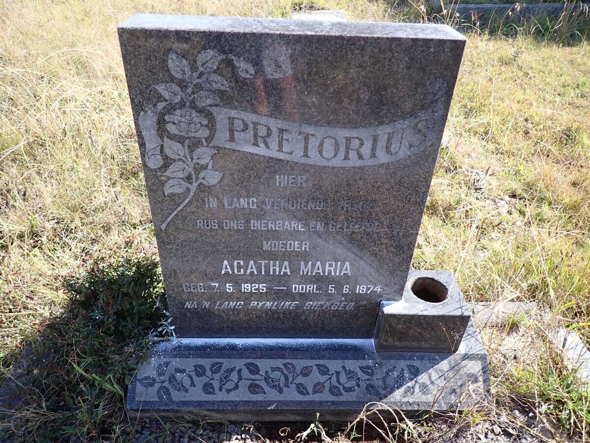 PRETORIUS Agatha Maria 1925-1974