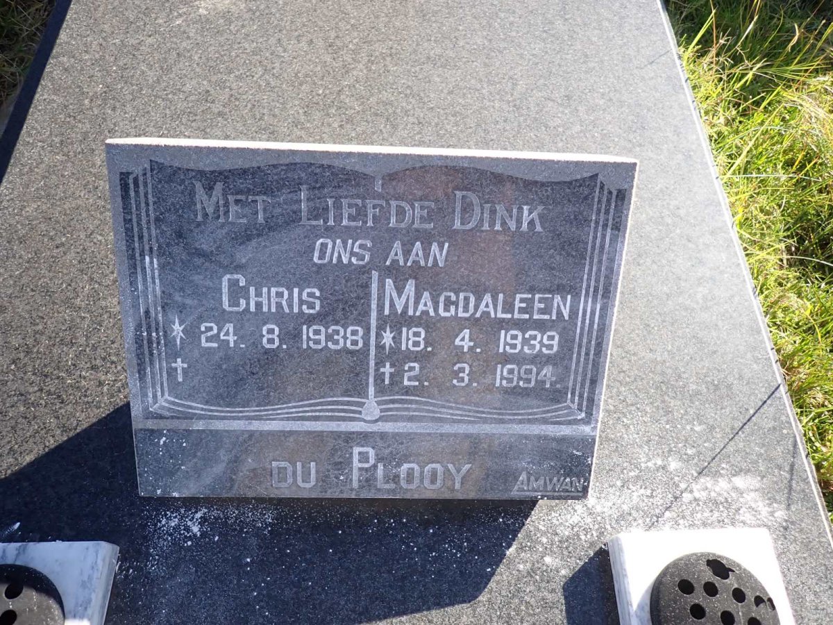 PLOOY Chris, du 1938- & Magdaleen 1939-1994