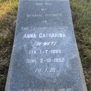 PRINSLOO Anna Catharina nee DE WET 1886-1952