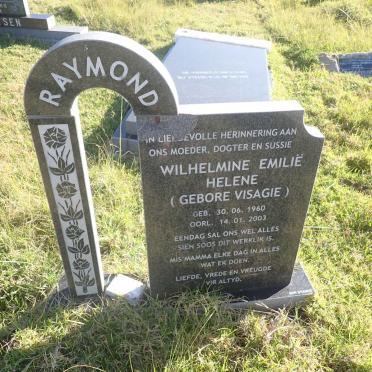 RAYMOND Wilhelmine Emilie Helene nee VISAGIE 1960-2003 
