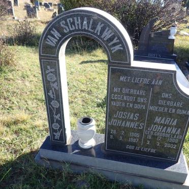 SCHALKWYK Josias Johannes, van 1905-1987 & Maria Johanna GROBBELAAR 1909-2002