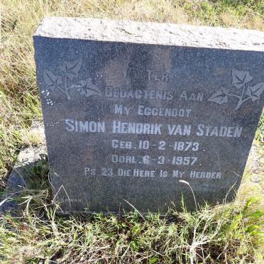 STADEN Simon Hendrik, van 1873-1957