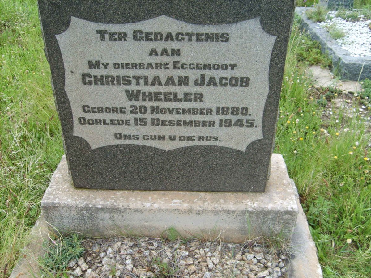 WHEELER Christiaan Jacob  1880-1945