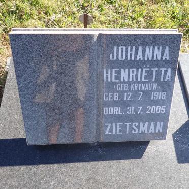ZIETSMAN Johanna Henrietta nee KRYNAUW 1918-2005