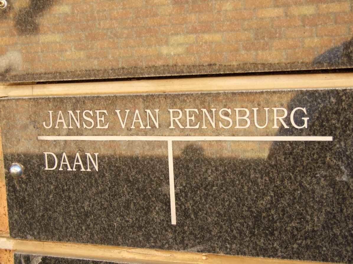 RENSBURG Daan, Janse van