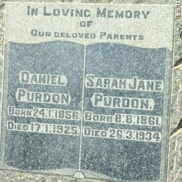 PURDON Daniel 1856-1925 &amp; Sarah Jane 1861-1934