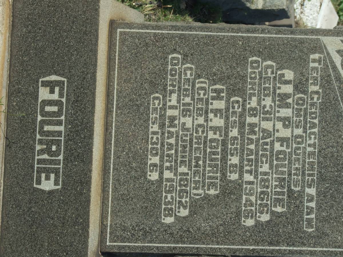 FOURIE J.M.P. 1866-1946 &amp; H.F. CREMER 1862-1938