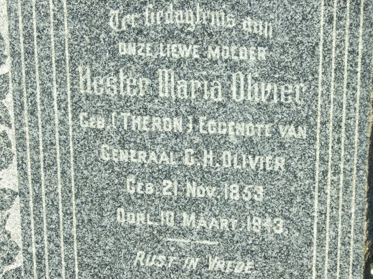 OLIVIER Hester Maria nee THERON 1853-1943