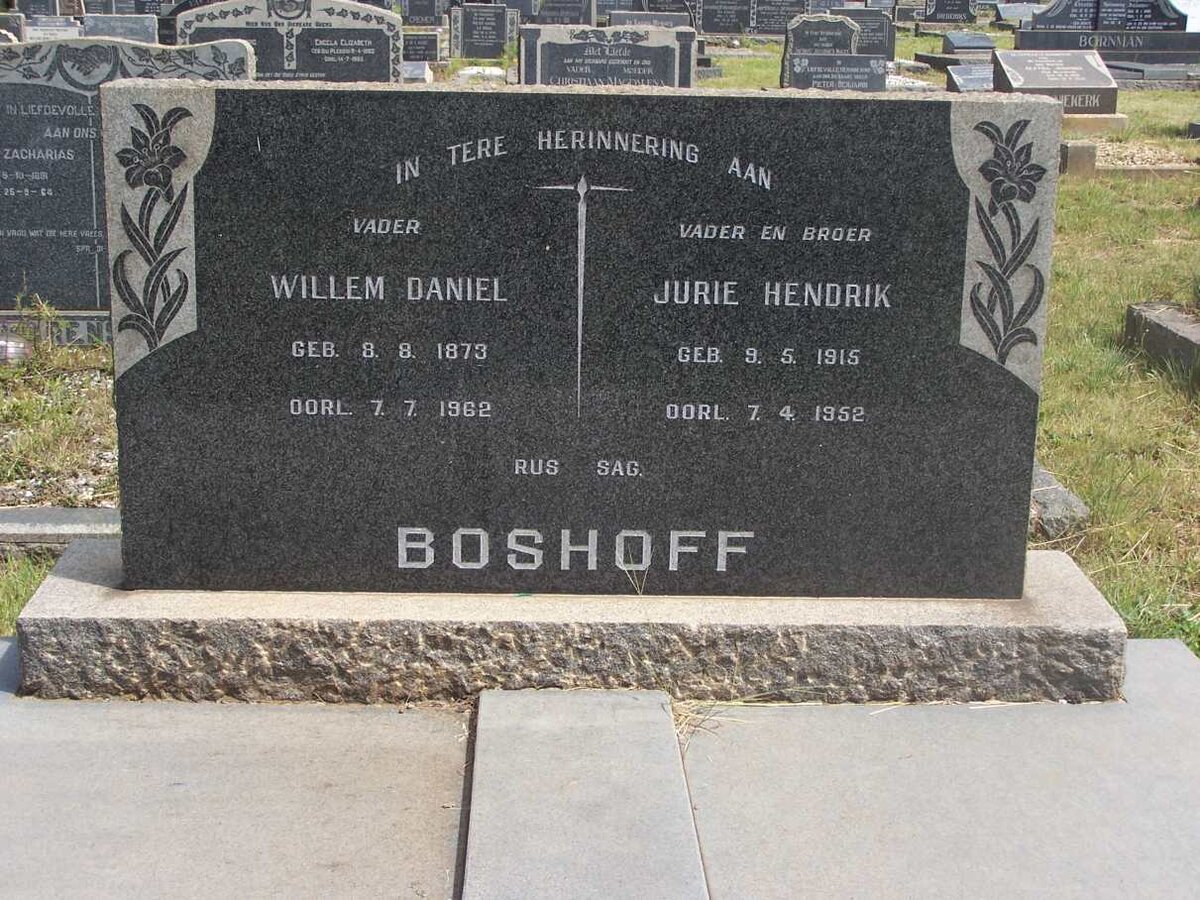 BOSHOFF Willem Daniel 1873-1962 :: BOSHOFF Jurie Hendrik 1915-1952
