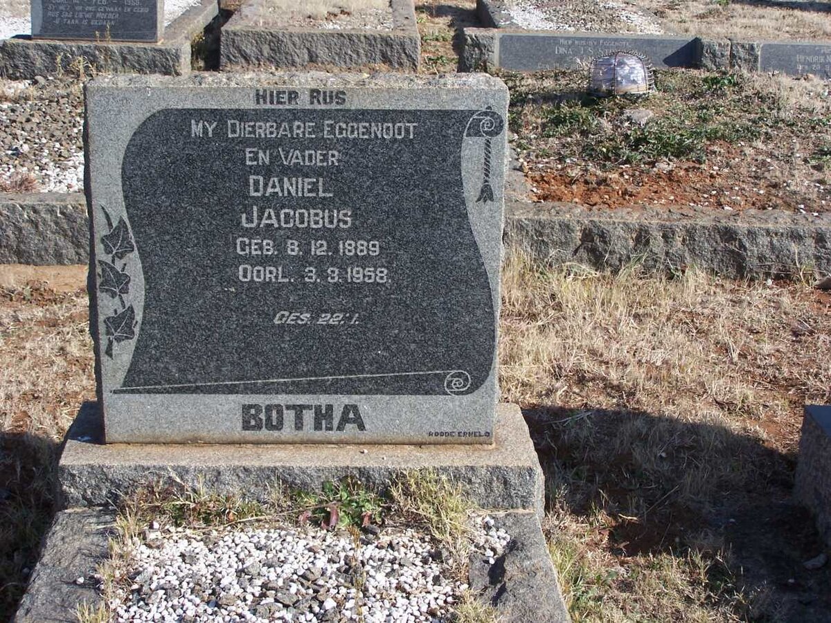 BOTHA Daniel Jacobus 1889-1958