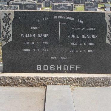 BOSHOFF Willem Daniel 1873-1962 :: BOSHOFF Jurie Hendrik 1915-1952