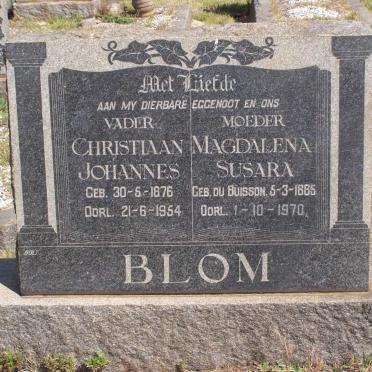 BLOM Christiaan Johannes 1876-1954 &amp; Magdalena Susara DU BUISSON 1885-1970
