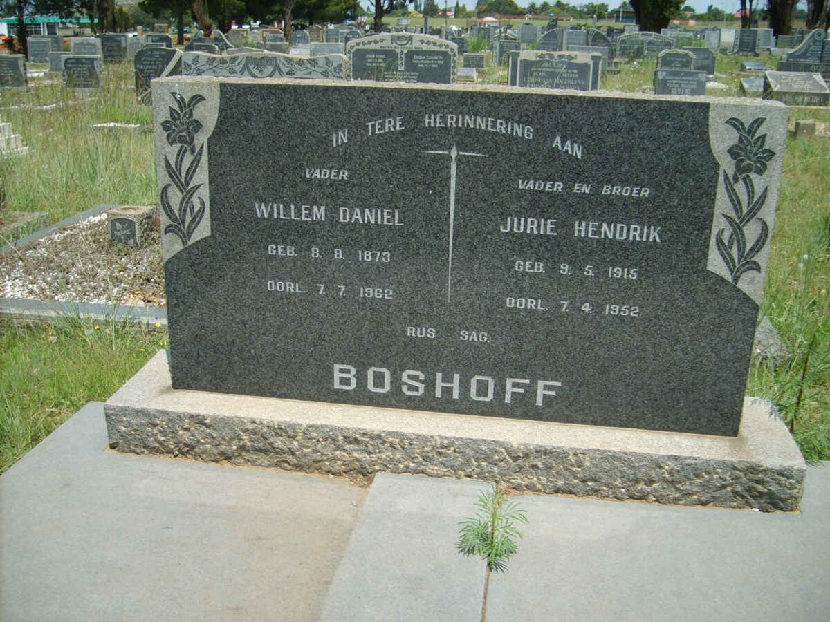 BOSHOFF Willem Daniel 1873-1962 :: BOSHOFF Jurie Hendrik 1915-1952