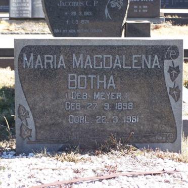 BOTHA Maria Magdalena nee MEYER 1898-1981