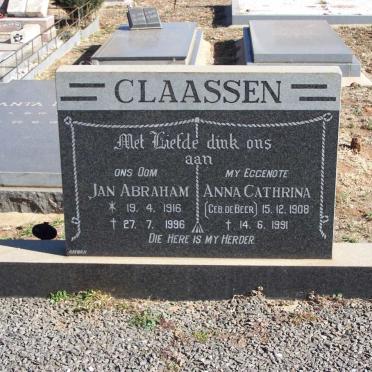 CLAASSEN Jan Abraham 1916-1996 &amp;  Anna Cathrina DE BEER 1908-1991