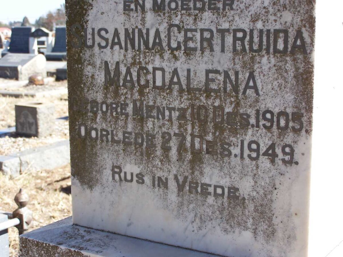 DIPPENAAR Susanna Gertruida Magdalena nee MENTZ 1905-1949