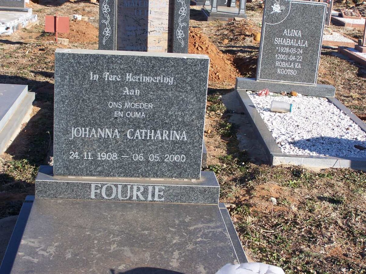 FOURIE Johanna Catharina nee ANDERSON 1908-2000