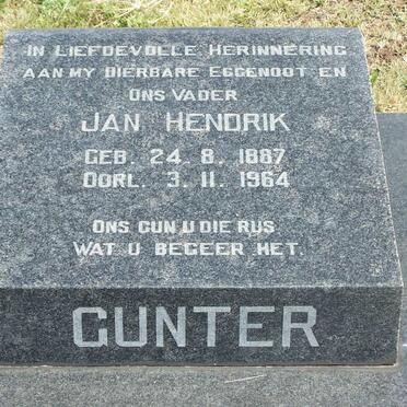 GUNTER Jan Hendrik 1887-1964