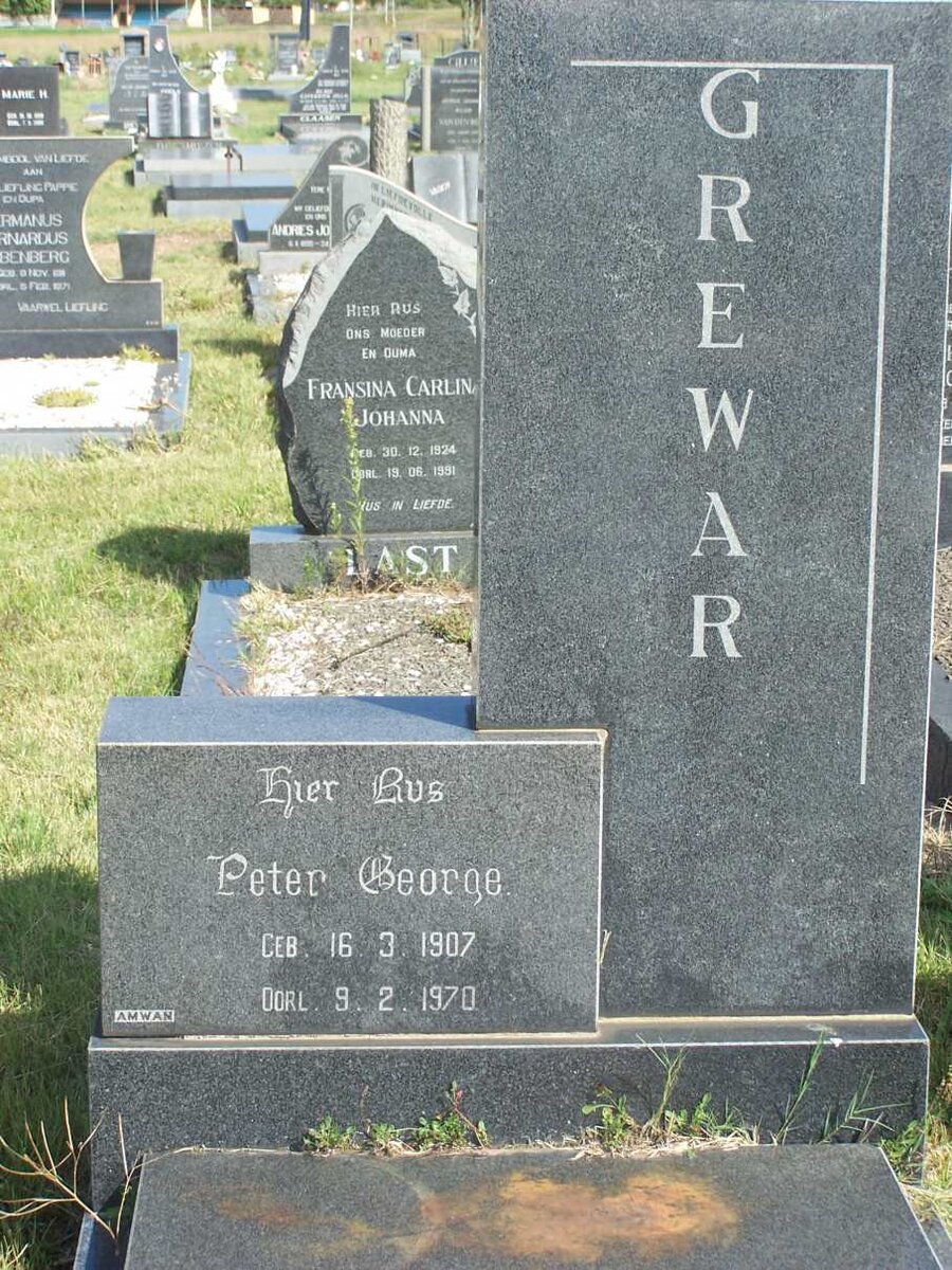 GREWAR Peter George 1907-1970