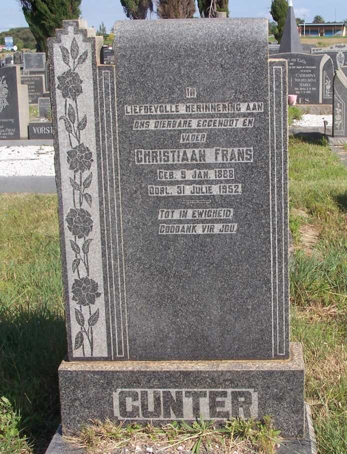 GUNTER Christiaan Frans 1888-1952