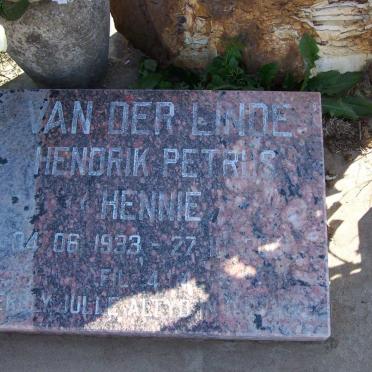 LINDE Hendrik Petrus, van der 1933-2001