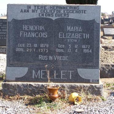 MELLET Hendrik Francois 1879-1975 &amp; Maria Elizabeth STEYN 1872-1964