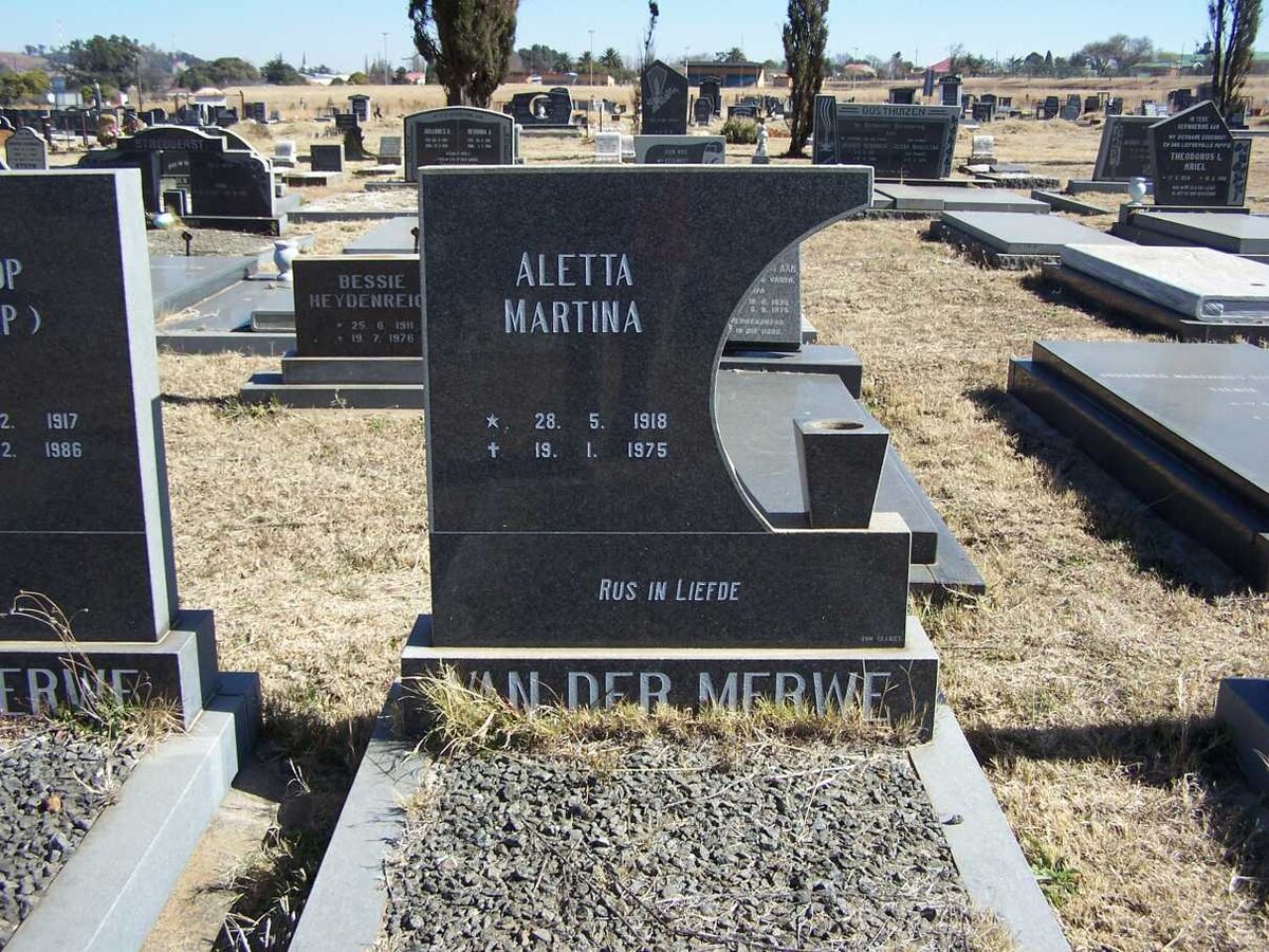 MERWE Aletta Martina, van der 1918-1975