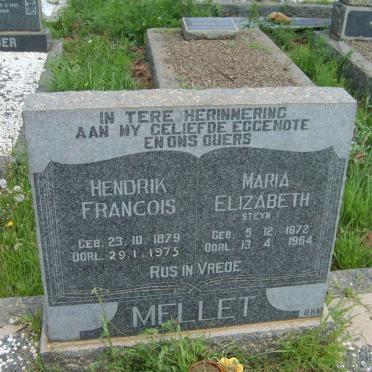 MELLET Hendrik Francois 1879-1975 &amp; Maria Elizabeth STEYN 1872-1964