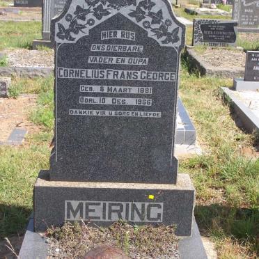 MEIRING Cornelius Frans George 1881-1966