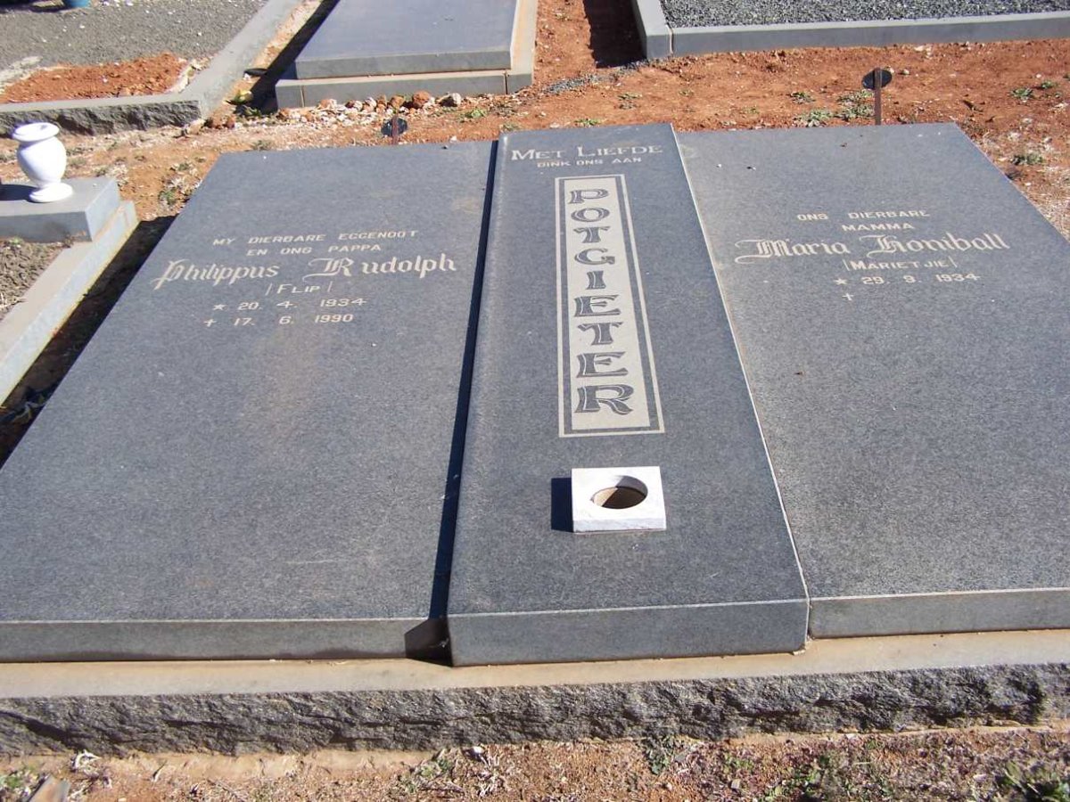 POTGIETER Philippus Rudolph 1934-1990 &amp; Maria Honiball 1934-