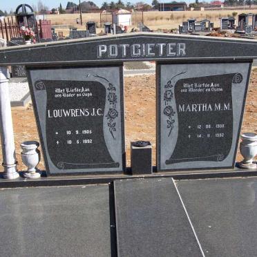 POTGIETER Louwrens J.C. 1905-1992 &amp; Martha M.M. 1908-1992