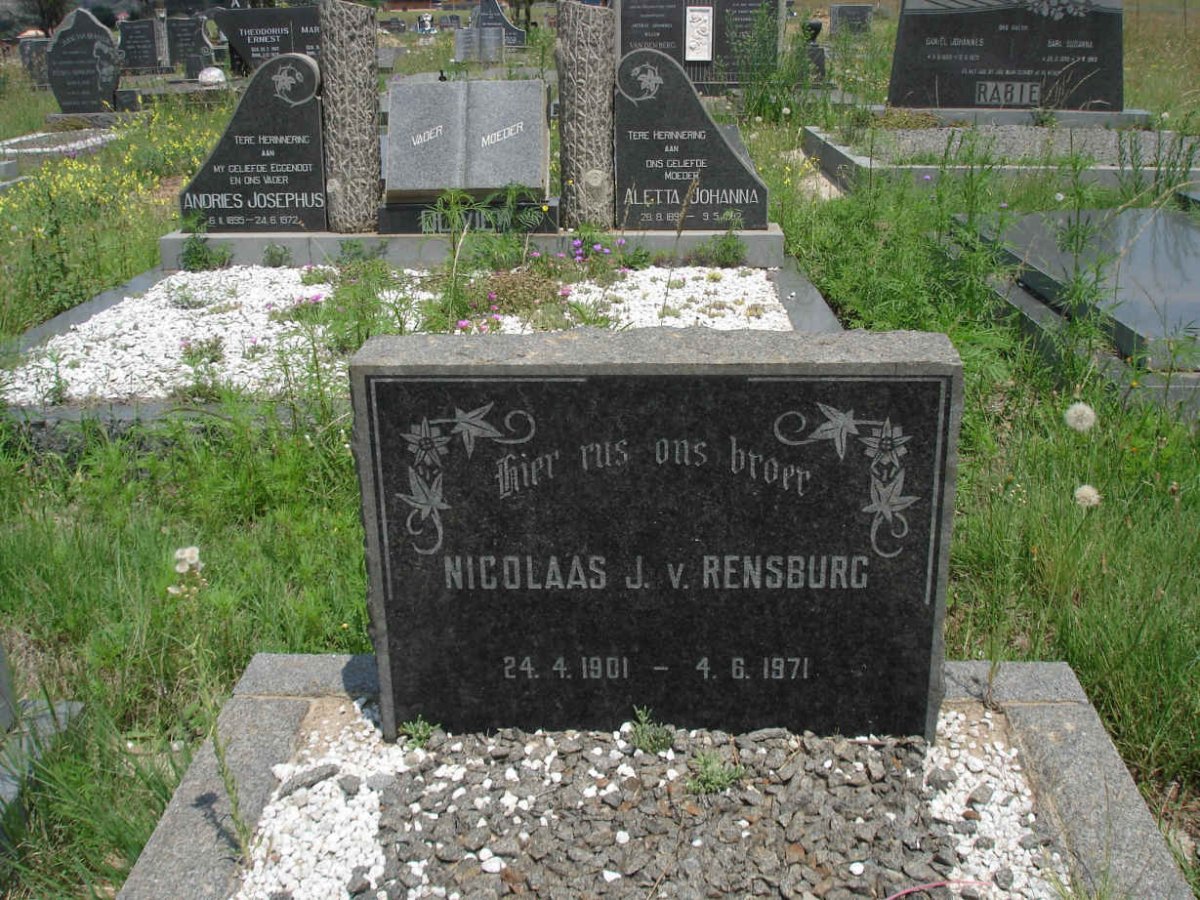 RENSBURG Nicolaas, J.v. 1901-1971