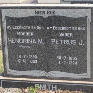SMITH Petrus J. 1895-1974 &amp; Hendrina M. FOURIE 1890-1963