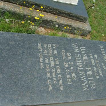 SCHALKWYK Daniel Pieter, van 1902-1958