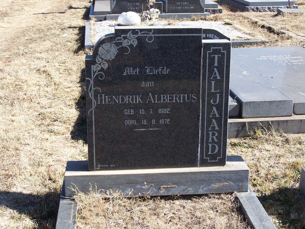 TALJAARD Hendrik Albertus 1882-1972