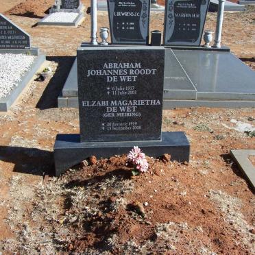 WET Abraham Johannes Roodt, de 1917-2003 &amp;  Elzabi Magarietha MEIRING 1919-2008