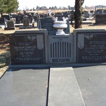 WIEHAHN Abraham Francois Pieter 1877-1958 &amp; Anna Maria Elizabeth NEL 1894-1975