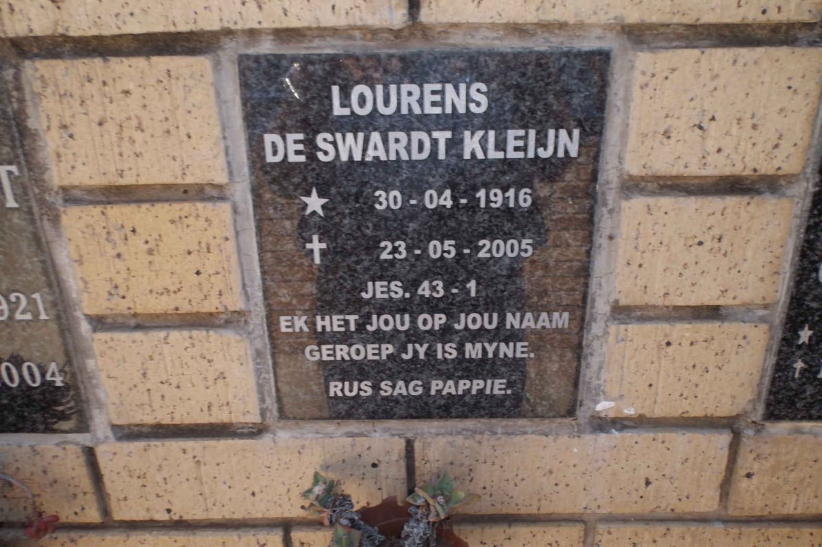 LOURENS De Swartdt Kleijn 1916-2005
