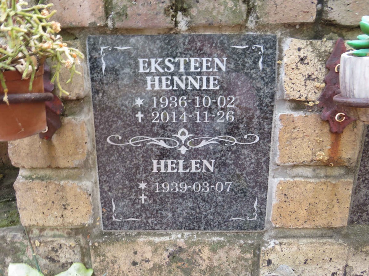 EKSTEEN Hennie 1936-2014 & Helen 1939-