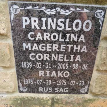 PRINSLOO Carolina Mageretha Cornelia 1939-2005 :: PRINSLOO Riako 1975-1975