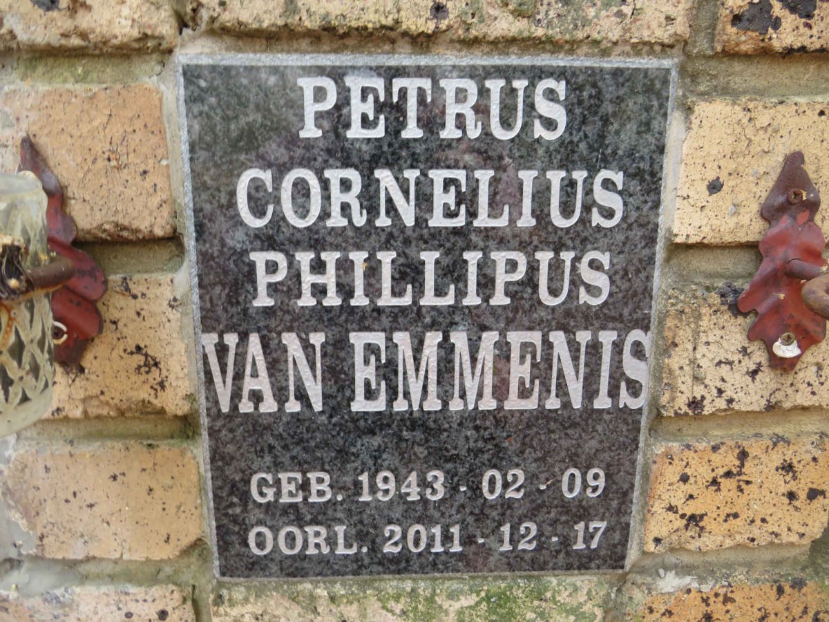 EMMENIS Petrus Cornelius Phillipus, van 1943-2011