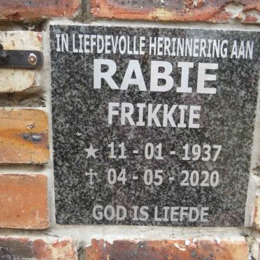RABIE Frikkie 1937-2020