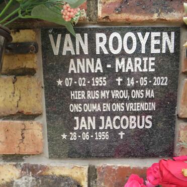 ROOYEN Jan Jacobus, van 1956- & Anna-Marie 1955-2022