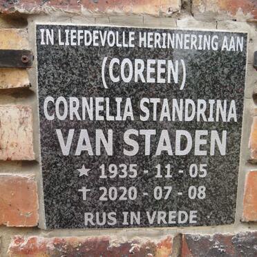 STADEN Cornelia Standrina, van 1935-2020